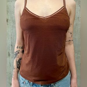 chocolate brown sheer tank